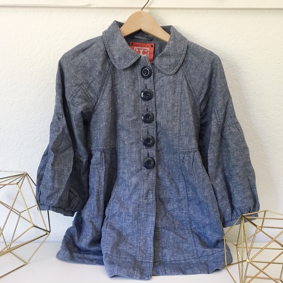 Free People Chambray Swing Jacket 